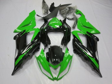Affordable 2013-2018 Kawasaki ZX6R Motorcycle Fairing - Green Glossy Black Australia