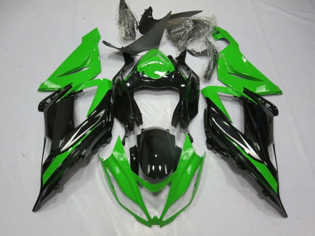 2013-2018 Kawasaki ZX6R Motorcycle Fairing - Green Glossy Black Australia