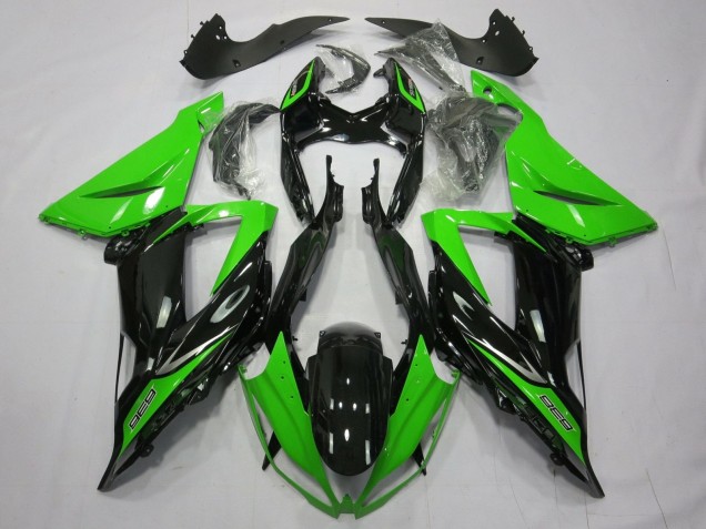 2013-2018 Kawasaki ZX6R Motorcycle Fairings - Green Glossy Black Australia