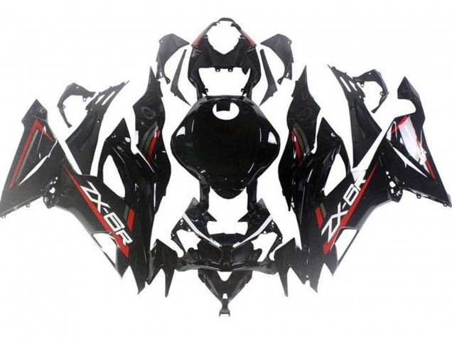 2019-2022 Kawasaki ZX6R Motorcycle Fairings - Glossy Black Red Australia