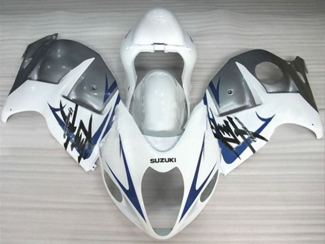 1996-2007 Suzuki GSXR 1300 Hayabusa Motorcycle Fairings - White Silver Blue Australia