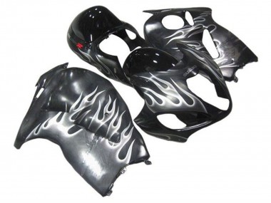 Affordable 1996-2007 Suzuki GSXR 1300 Hayabusa Motorcycle Fairings - Grey Black White Flame Australia