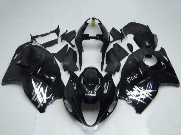 1996-2007 Suzuki GSXR 1300 Hayabusa Motorcycle Fairings - Glossy Black White Decal Australia