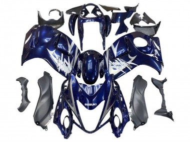 Affordable 2008-2020 Dark Blue Silver White Suzuki GSXR 1300 Hayabusa Motorcycle Fairings Australia