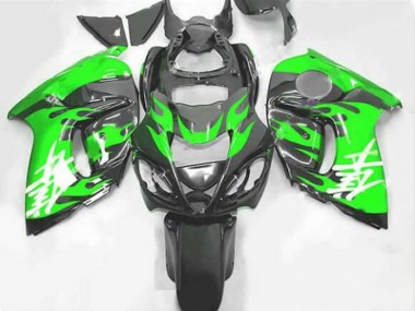 Affordable 2008-2020 Black Green Flame Suzuki GSXR 1300 Hayabusa Motorcycle Fairings Australia