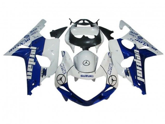 2000-2002 Suzuki GSXR1000 Motorcycle Fairings - White Blue Jordan Dunlop Australia
