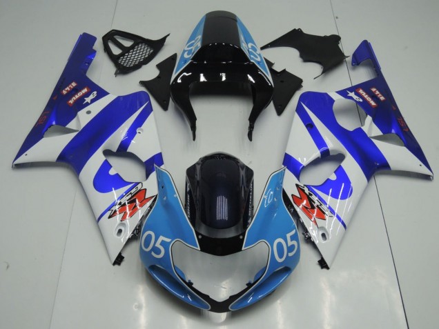 2000-2002 Suzuki GSXR1000 Motorcycle Fairings - Blue White Glossy Black and Light Blue 05 Australia
