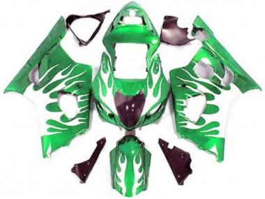 Affordable 2003-2004 Suzuki GSXR 1000 Motorcycle Fairings - Green White Flame Australia
