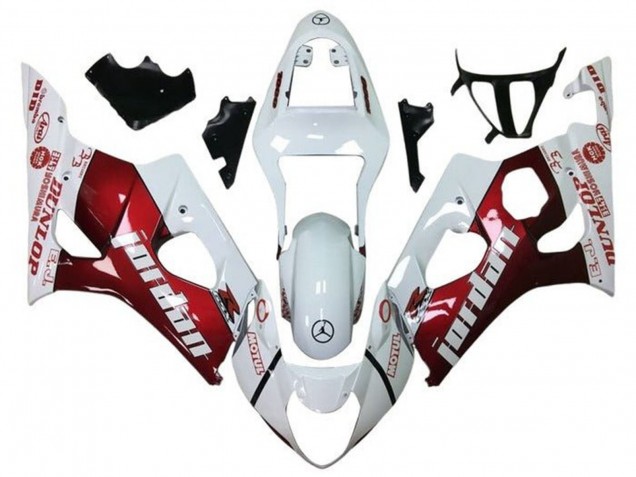 2003-2004 Suzuki GSXR 1000 Motorcycle Fairings - White Red Jordan Australia