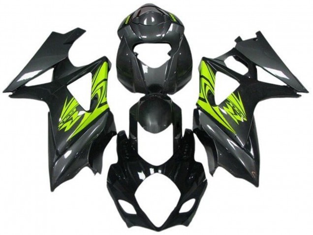 2005-2006 Suzuki GSXR 1000 Motorcycle Fairings - Black Grey Neon Yellow Australia