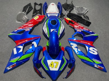 Affordable 2005-2006 Suzuki GSXR 1000 Motorcycle Fairings - Blue Green White Red 47 Racing Australia