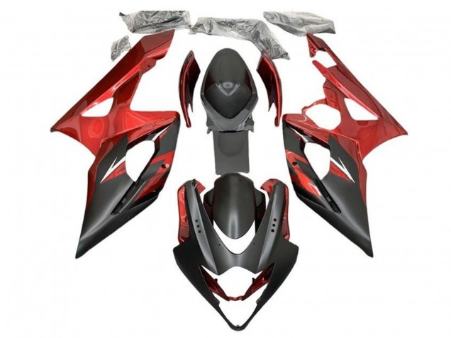 2005-2006 Suzuki GSXR 1000 Motorcycle Fairings - Candy Red Matte Black Australia
