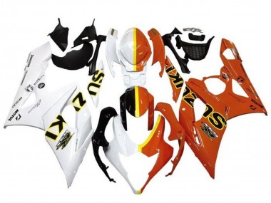 Affordable 2005-2006 Suzuki GSXR 1000 Motorcycle Fairings - White Orange Yellow Split Australia