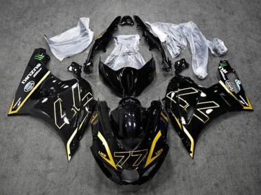 Affordable 2017-2024 Suzuki GSXR1000 Motorcycle Fairings - Black Gold 77 Australia