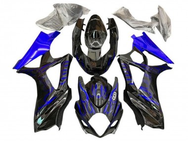 Affordable 2007-2008 Suzuki GSXR 1000 Motorcycle Fairings - Black Blue Flame Australia