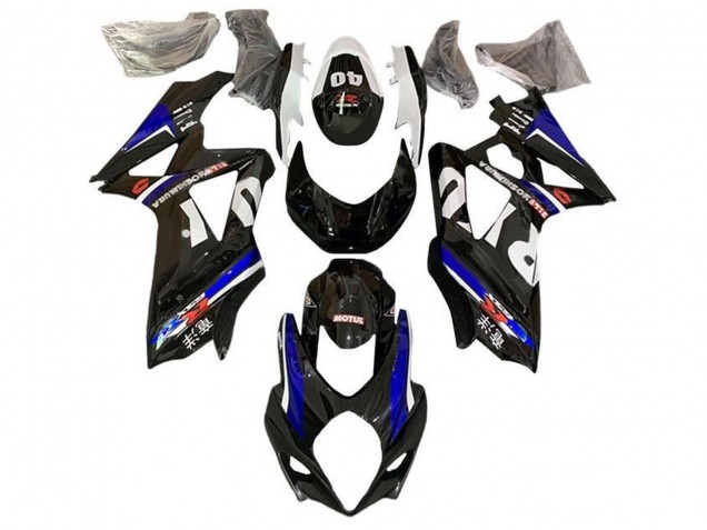 2007-2008 Suzuki GSXR 1000 Motorcycle Fairings - Black White Blue Yoshimura Australia