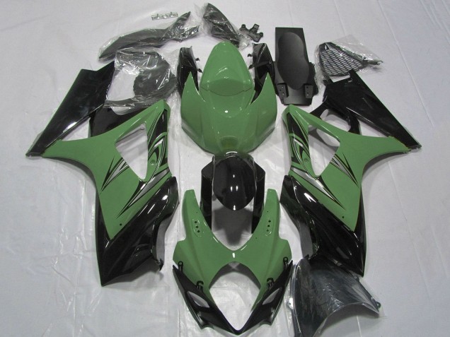 2007-2008 Suzuki GSXR 1000 Motorcycle Fairing - Green Glossy Black Australia