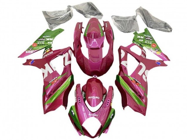 2007-2008 Suzuki GSXR 1000 Motorcycle Fairings - Pink Green White Australia