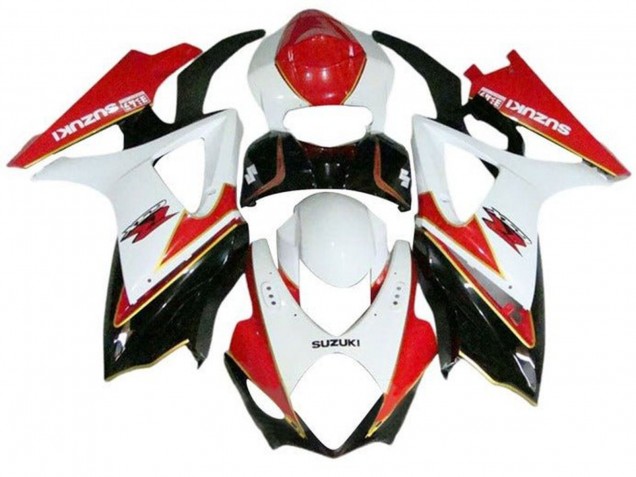2007-2008 Suzuki GSXR 1000 Motorcycle Fairings - White Red Gold Black Australia