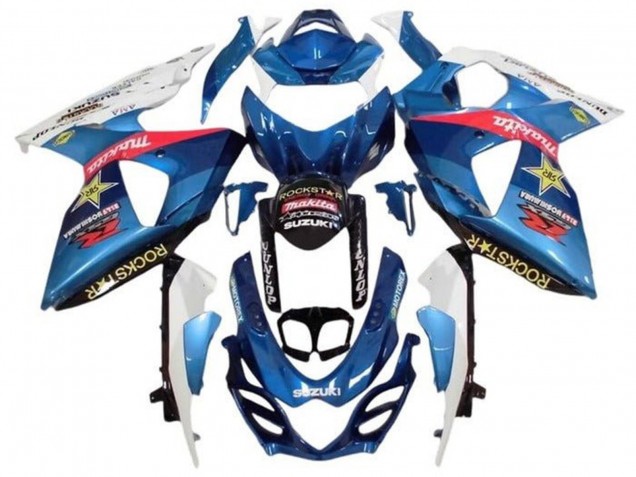 2009-2016 Suzuki GSXR 1000 Motorcycle Fairings - White Light Blue Red Yellow Rockstar Australia