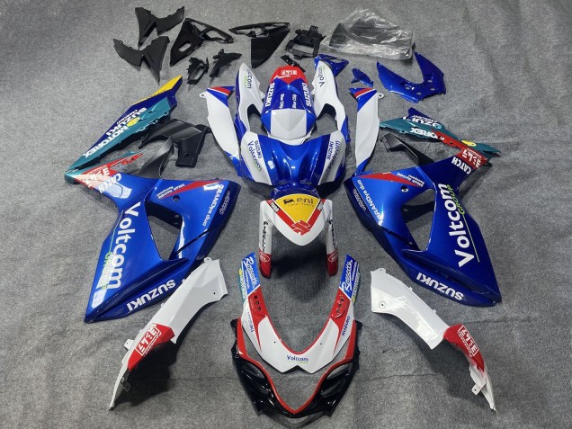 2009-2016 Suzuki GSXR 1000 Motorcycle Fairings - White Blue Red Yellow Voltcom Australia