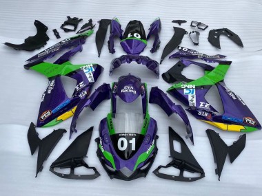 Affordable 2009-2016 Suzuki GSXR 1000 Motorcycle Fairings - Purple Green Black Yellow 01 Australia
