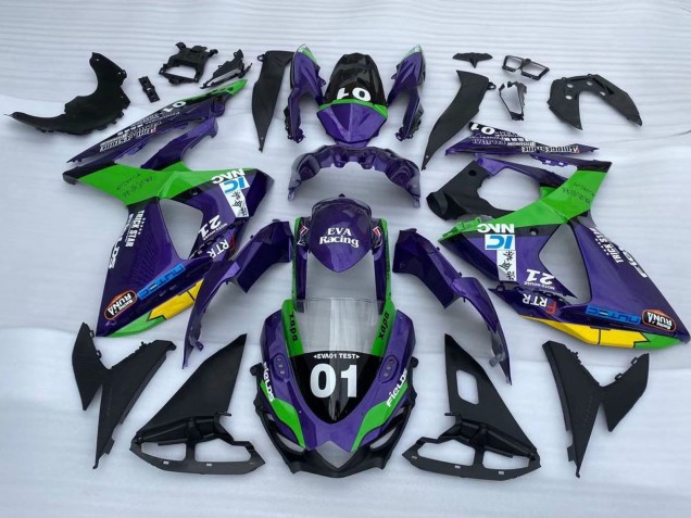 2009-2016 Suzuki GSXR 1000 Motorcycle Fairings - Purple Green Black Yellow 01 Australia