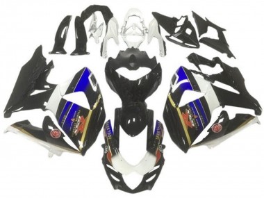 Affordable 2009-2016 Suzuki GSXR 1000 Motorcycle Fairings - White Blue Black Gold Stripe Australia