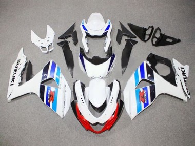 Affordable 2009-2016 Suzuki GSXR 1000 Motorcycle Fairings - White Blue Red Black Stripe Australia