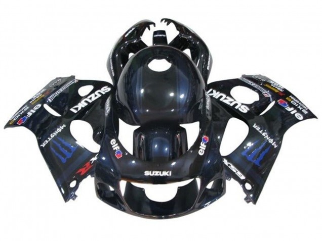 1996-2000 Suzuki GSXR 600 / GSXR 750 Motorcycle Fairings - Black Dark Blue Monster Australia