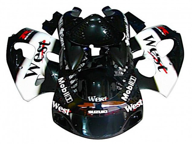1996-2000 Suzuki GSXR 600 / GSXR 750 Motorcycle Fairings - Black White West Australia