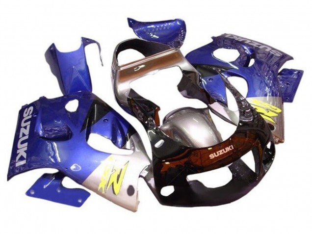 1996-2000 Suzuki GSXR 600 / GSXR 750 Motorcycle Fairings - Blue Silver Black Australia