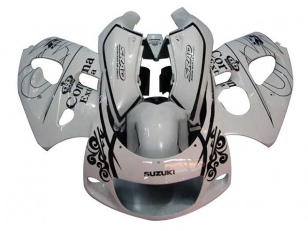 1996-2000 Suzuki GSXR 600 / GSXR 750 Motorcycle Fairings - White Black Corona Extra Australia