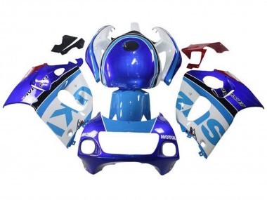 Affordable 1996-2000 Suzuki GSXR 600 / GSXR 750 Motorcycle Fairings - White Blue Stripe Australia
