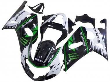 Affordable 2001-2003 Suzuki GSXR 600 / GSXR 750 Motorcycle Fairings - White Black Green Monster Australia