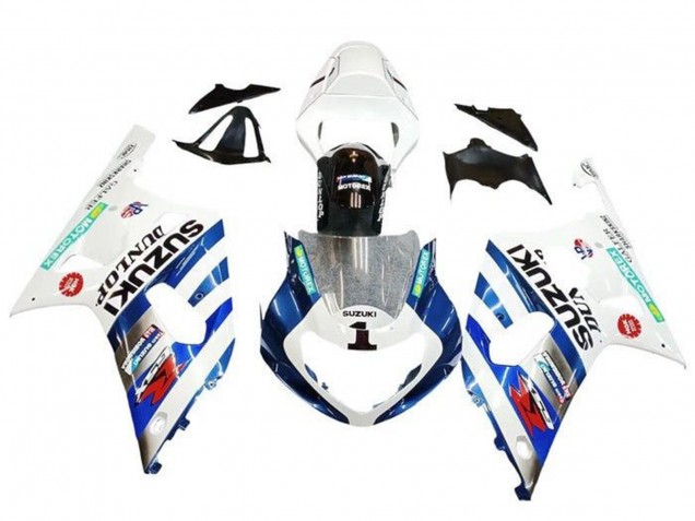 2001-2003 Suzuki GSXR 600 / GSXR 750 Motorcycle Fairings - White Blue Stripe Red Black Australia