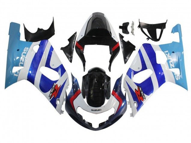 2001-2003 Suzuki GSXR 600 / GSXR 750 Motorcycle Fairings - White Triple Blue Glossy Black Red Australia