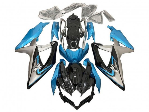 2008-2010 Suzuki GSXR 600 / GSXR 750 Motorcycle Fairings - Light Blue Silver Glossy Black Australia