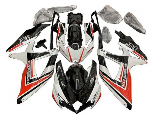 2008-2010 Suzuki GSXR 600 / GSXR 750 Motorcycle Fairings - White Orange Glossy Black Yoshimura Australia