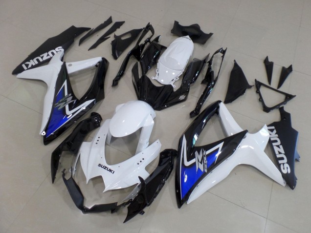 2008-2010 Suzuki GSXR 600 / GSXR 750 Motorcycle Fairings - White Blue Glossy Black Australia