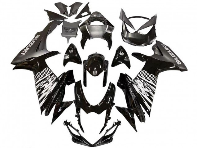 2011-2024 Suzuki GSXR 600 / GSXR 750 Motorcycle Fairings - Glossy Black Silver Australia