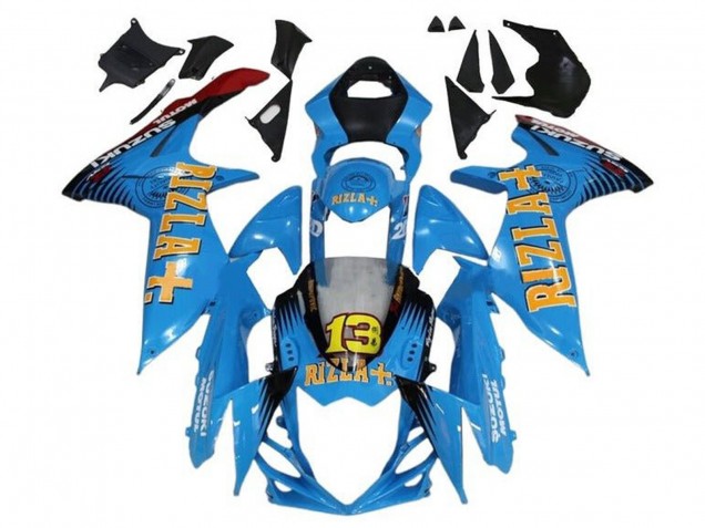 2011-2024 Suzuki GSXR 600 / GSXR 750 Motorcycle Fairings - Blue Yellow Red Black Rizla 13 Australia