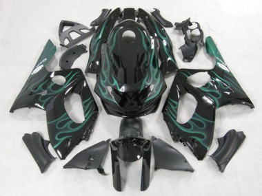 Affordable 1996-2007 Yamaha YZF600R Thundercat Motorcycle Fairings - Black Green Flame Australia