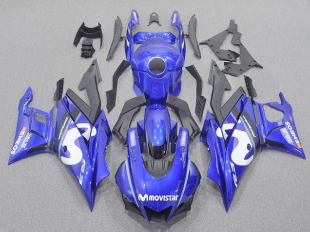2019-2021 Yamaha YZF R3/R25 Motorcycle Fairings - Blue White Black MoviStar Australia