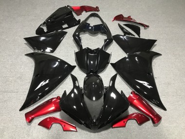 Affordable 2009-2011 Yamaha YZF 1000 R1 Motorcycle Fairings - Glossy Black Red Australia