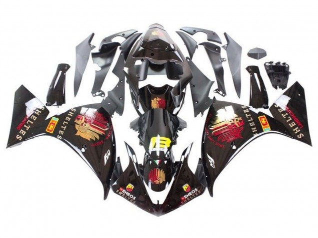 2009-2011 Yamaha YZF 1000 R1 Motorcycle Fairings - Glossy Black Red Yellow Sheltes Australia