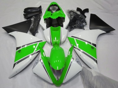 Affordable 2009-2011 Yamaha YZF 1000 R1 Motorcycle Fairings - White Green Matte Black Australia