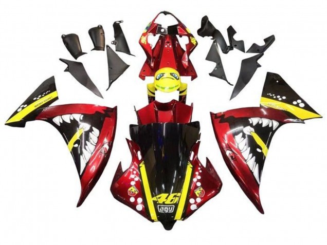 2012-2014 Yamaha YZF 1000 R1 Motorcycle Fairings - Red Yellow Black Shark Australia