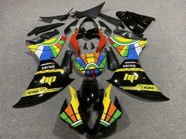 2012-2014 Yamaha YZF 1000 R1 Motorcycle Fairings - Glossy Black Yellow Red Blue Green HP Color Wheel Australia