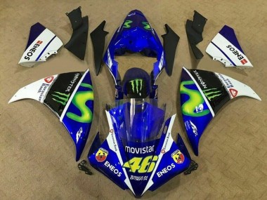 Affordable 2012-2014 Yamaha YZF 1000 R1 Motorcycle Fairings - Blue White Black Green MoviStar Monster ENEOS Australia